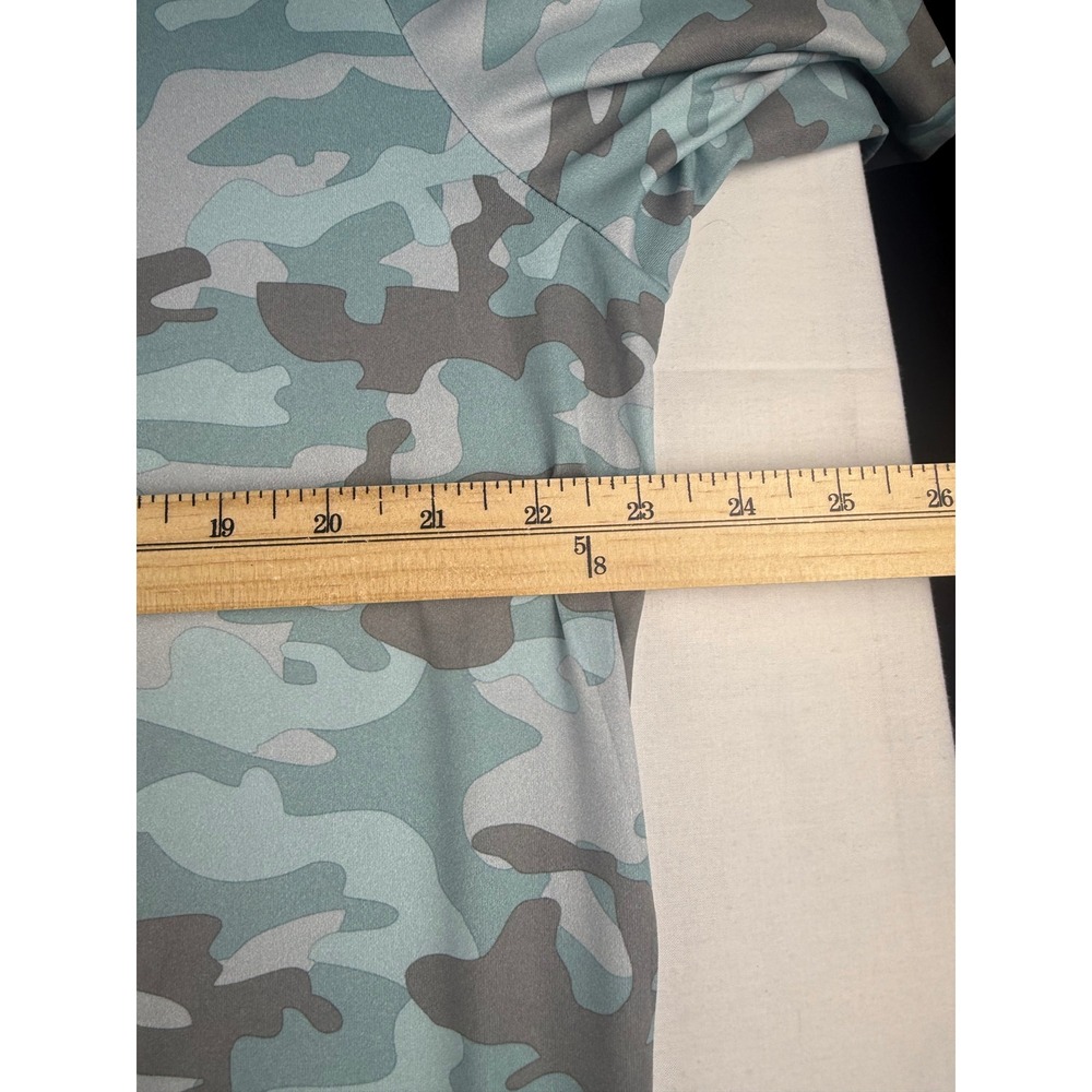 johnnie-O 1/4 Zip Pullover Large Blue Camo Performance Stretch Mock Neck DJJ - Picture 4 of 6